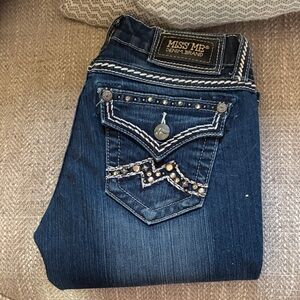 Miss Me Dark Blue Embellished Jeans